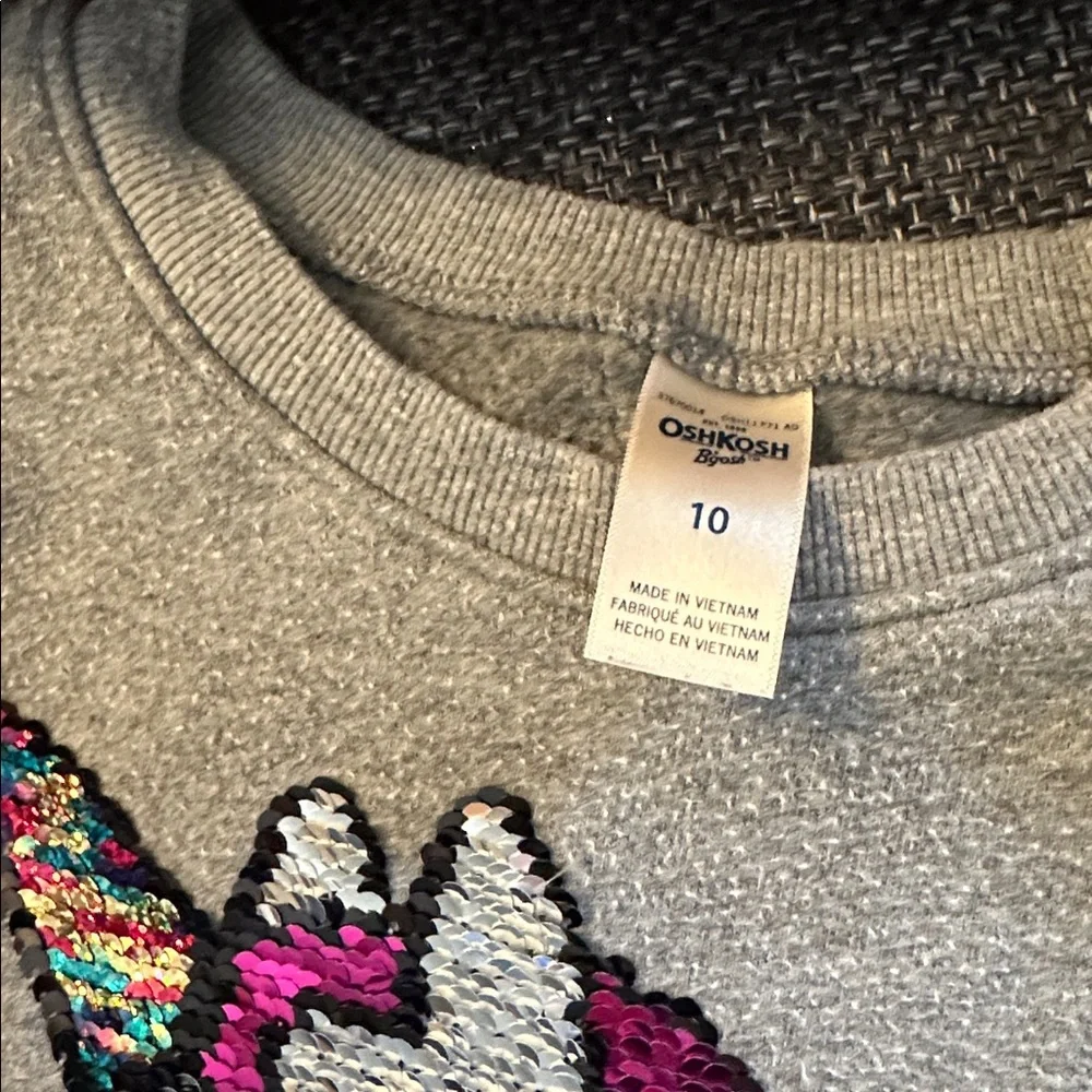 OshKosh Unicorn Flip Sequin Sweatshirt Wonder Nation Velour Pants 10